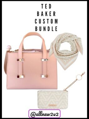 Ted Baker Juliet Adjustable Handle Small Tote Satchel Bag "Taupe" Set